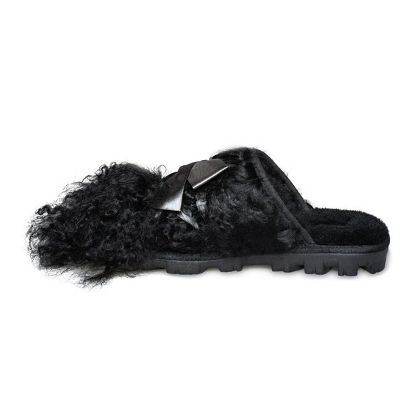UGG Coquette Mongolian Black Slippers - Women's - Picture 4 of 6